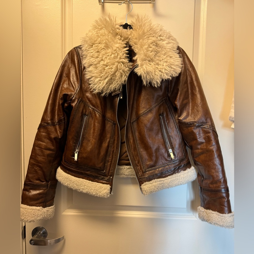 BCBC MaxAzria women’s shearling coat